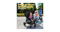 Slickblue Kids 5-Point Harness Lightweight Stroller with Foot Cover and Adjustable Backrest
