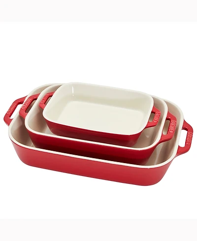 Staub Ceramic 3-Piece Rectangular Baking Dish Set
