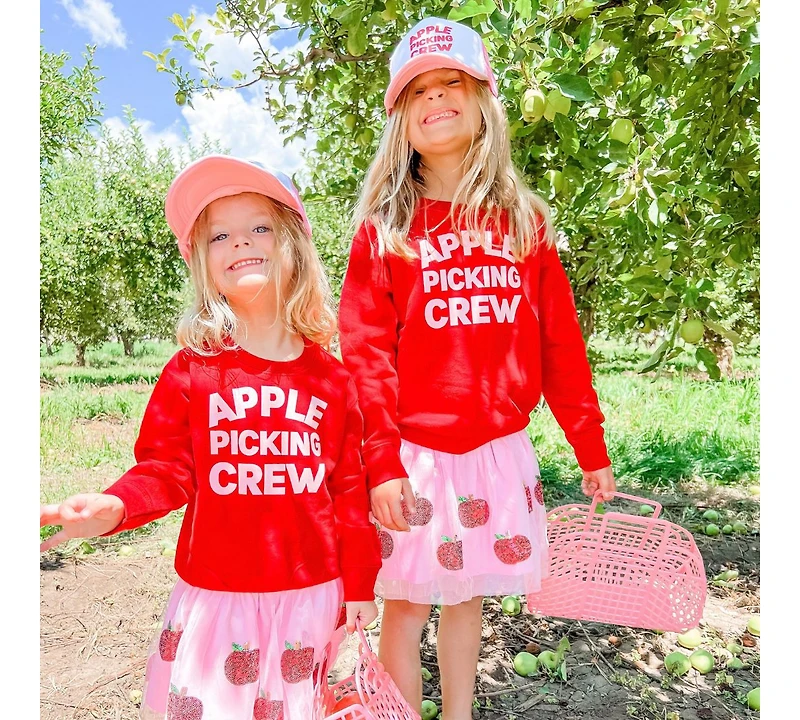 Sweet Wink Little and Big Girls Apple Picking Crew Sweatshirt