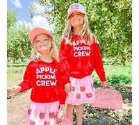 Sweet Wink Little and Big Girls Apple Picking Crew Sweatshirt