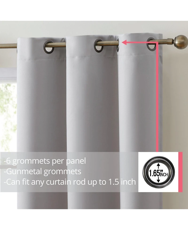 Hlc.me Laurance Full Shaded Blackout Curtains - Thermal Insulation Light Blocking Home Theater Grommet Window Drapery Basement Curtains