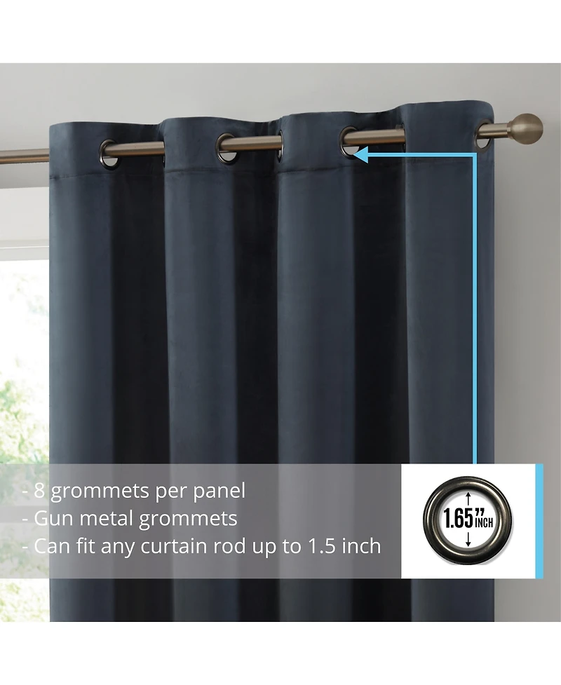 Hlc.me Sawyer Premium Luxurious Lush Velvet Soft Light Filtering Grommet Window Curtains