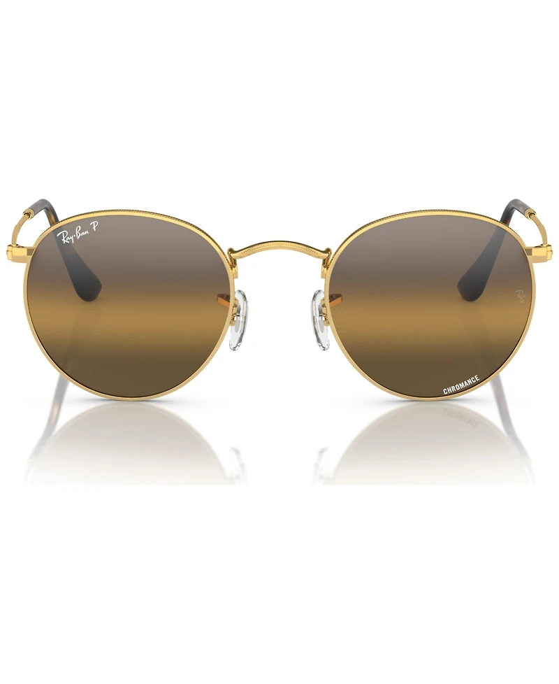 Ray-Ban Men's Round Metal Chromance Polarized Sunglasses, Mirror Gradient RB3447