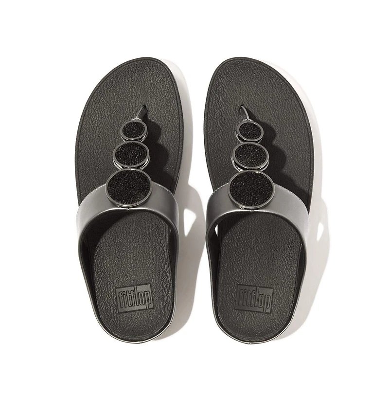 FitFlop Women's Halo Bead-Circle Metallic Toe-Post Sandals