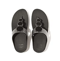 FitFlop Women's Halo Bead-Circle Metallic Toe-Post Sandals