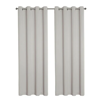 Kate Aurora Hotel Living 2 Pack 100% Blackout Grommet Top Ivory Beige Curtain Panels