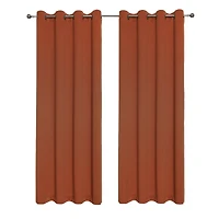 Kate Aurora Hotel Living 2 Pack 100% Blackout Grommet Top Orange Spice Curtain Panels - 50 in. W x 45 in. L, Orange Spice