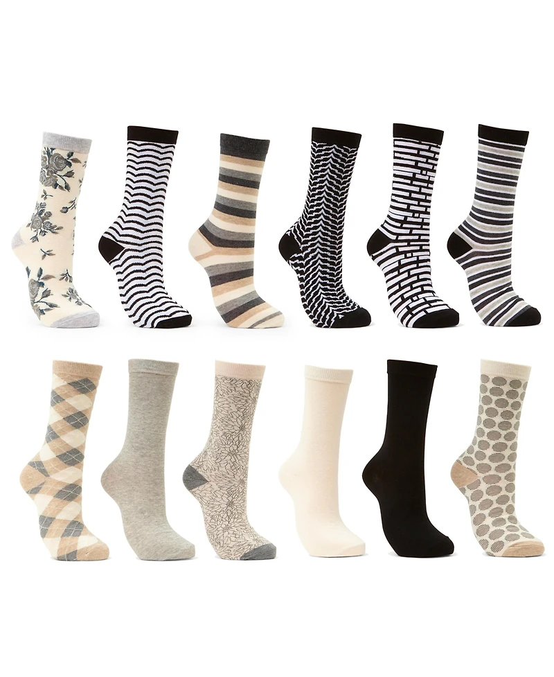 Women's Dress Crew Socks 12 Pack