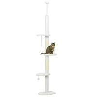 PawHut 8.4' Floor to Ceiling Cat Tree, Adjustable Height,