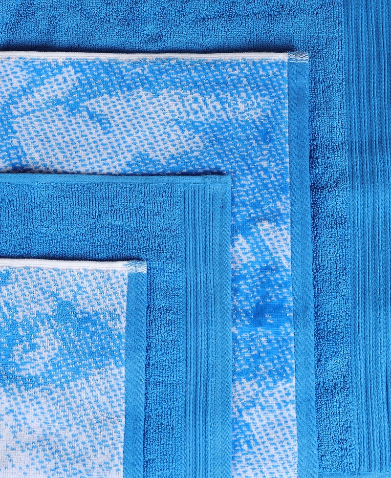 Superior Quick Drying Cotton Solid and Marble Effect 6 Piece Towel Set