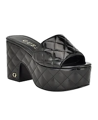 Guess Women's Yanni Quilted Platform Block Heel Sandals