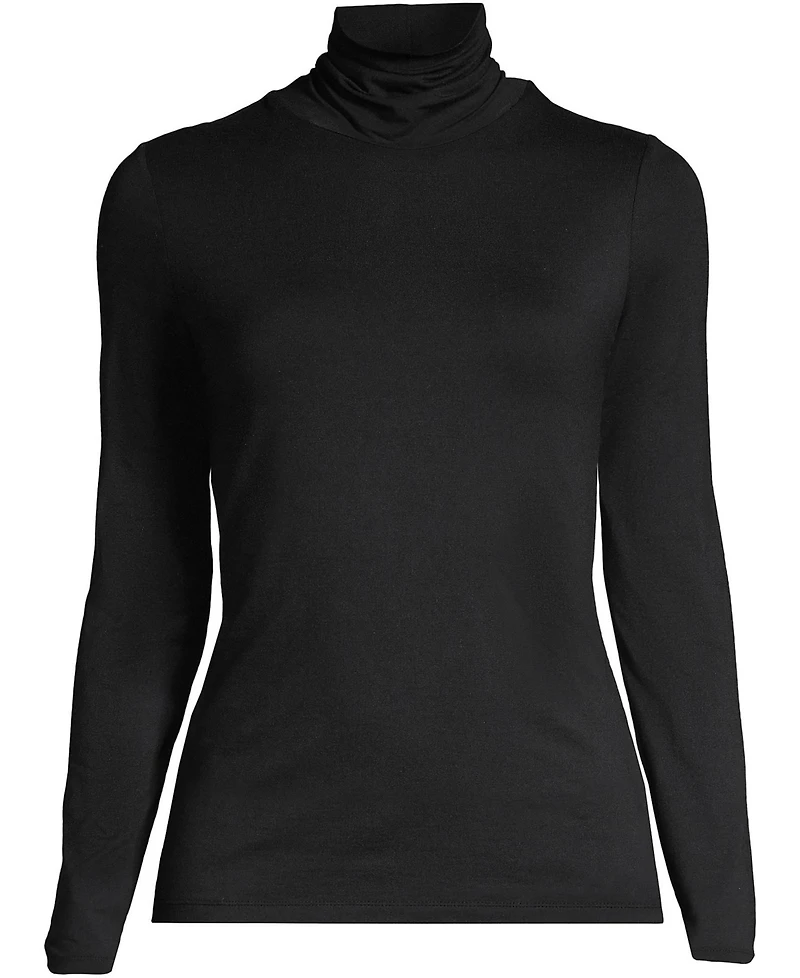 Lands' End Plus Lightweight Jersey Skimming Long Sleeve Turtleneck
