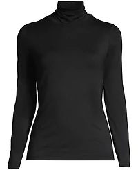 Lands' End Plus Lightweight Jersey Skimming Long Sleeve Turtleneck