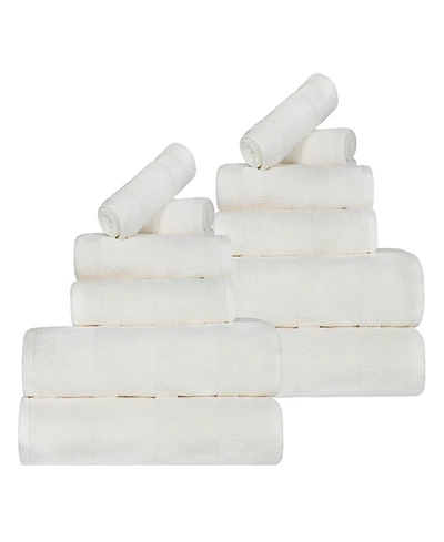 Superior Roma Ribbed Turkish Cotton Quick-Dry Solid Assorted Highly Absorbent Towel Piece Set