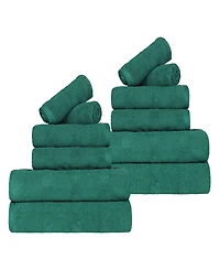 Superior Roma Ribbed Turkish Cotton Quick-Dry Solid Assorted Highly Absorbent Towel Piece Set