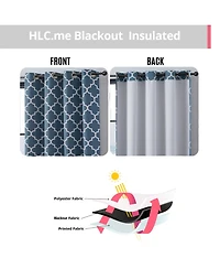 Hlc.me Lattice Print Drape Blackout Curtains Pattern - Weather Insulated Curtains