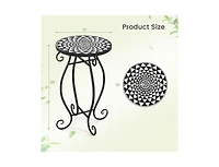 Outdoor Plant Stand with Weather-Resistant Ceramic Tile Top for Patio or Garden