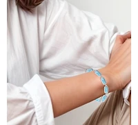 Sterling Silver Oval Larimar Linked Bracelet
