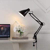 Jonathan Y Odile Classic Industrial Adjustable Articulated Clamp On Led Task Lamp