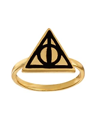 Harry Potter Womens 18K Yellow Gold Plated Deathly Hallows Ring