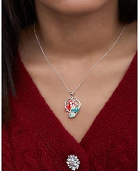 Disney The Little Mermaid, Princess Ariel Silver Plated Crystal Pendant, 18"