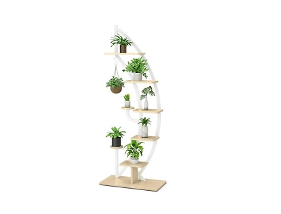 Slickblue 6 Tier 9 Potted Metal Plant Stand Holder Display Shelf with Hook