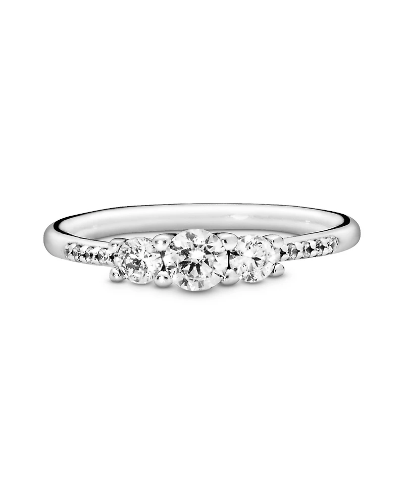 Pandora Cubic Zirconia Timeless Clear Three-Stone Ring