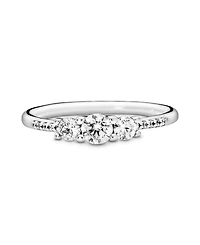 Pandora Cubic Zirconia Timeless Clear Three-Stone Ring