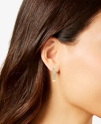 Diamond Three Row Oval Hoop Earrings (1/2 ct. tw.) in 10k White or Yellow Gold