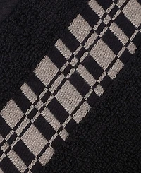 Superior Larissa Geometric Embroidered Jacquard Border Cotton -Pc. Bath Towel Set
