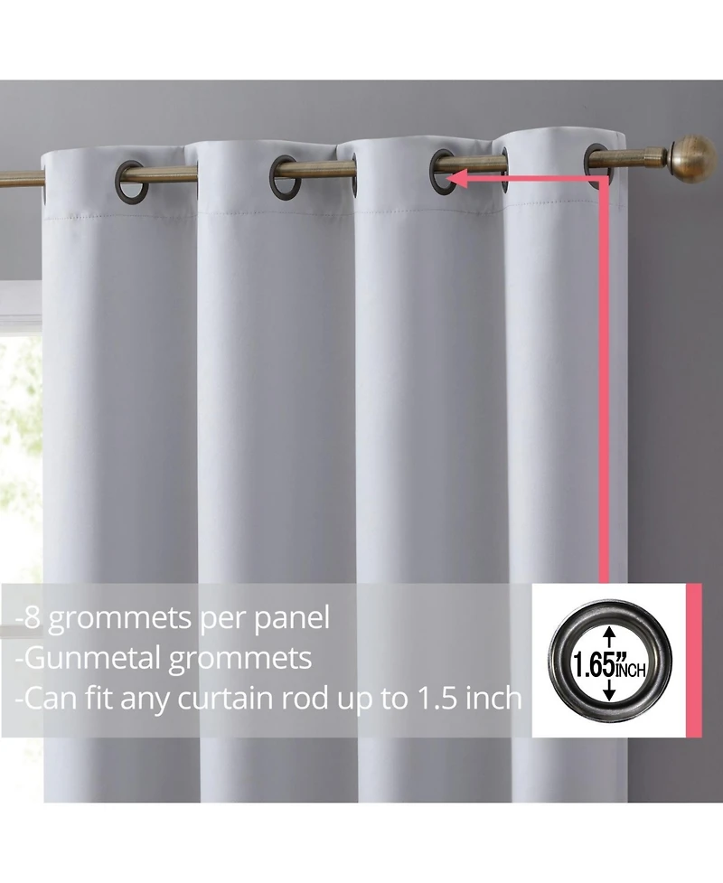 Hlc.me Laurance Full Shaded Blackout Curtains - Thermal Insulation Light Blocking Home Theater Grommet Window Drapery Basement Curtains