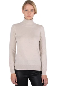 Jennie Liu Women's 100% Pure Cashmere Long Sleeve Turtleneck Pullover Sweater