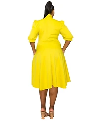 L I V D Plus Carina Donna Flare Dress w/ Pockets