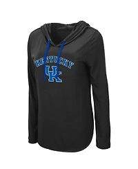 Women's Colosseum Black Kentucky Wildcats My Lover Lightweight Hooded Long Sleeve T-shirt
