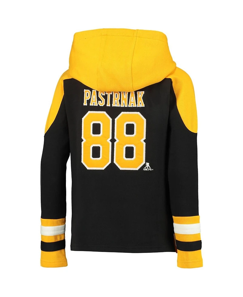 Big Boys David Pastrnak Black Boston Bruins Ageless Must-Have V-Neck Name and Number Pullover Hoodie