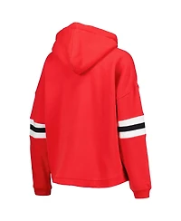 Women's Pressbox Scarlet Distressed Nebraska Huskers Super Pennant Pullover Hoodie