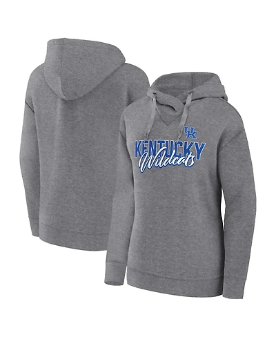 Women's Fanatics Heather Gray Kentucky Wildcats Script Favorite Pullover Hoodie