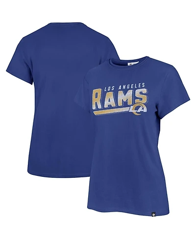 Women's '47 Brand Royal Distressed Los Angeles Rams Pep Up Frankie T-shirt