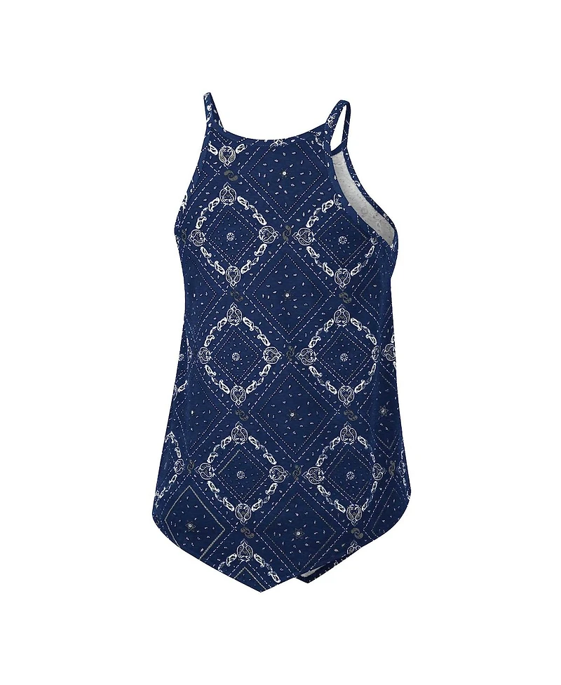 Women's Colosseum x Wrangler Navy Distressed Michigan Wolverines Bandana Tank Top