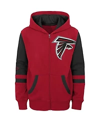 Big Boys Red Atlanta Falcons Colorblock Full-Zip Hoodie
