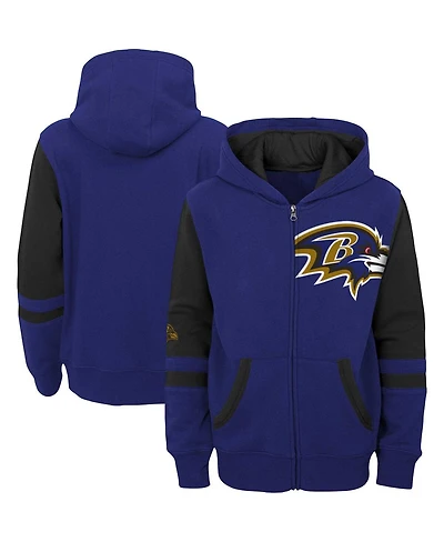 Big Boys Purple Baltimore Ravens Colorblock Full-Zip Hoodie
