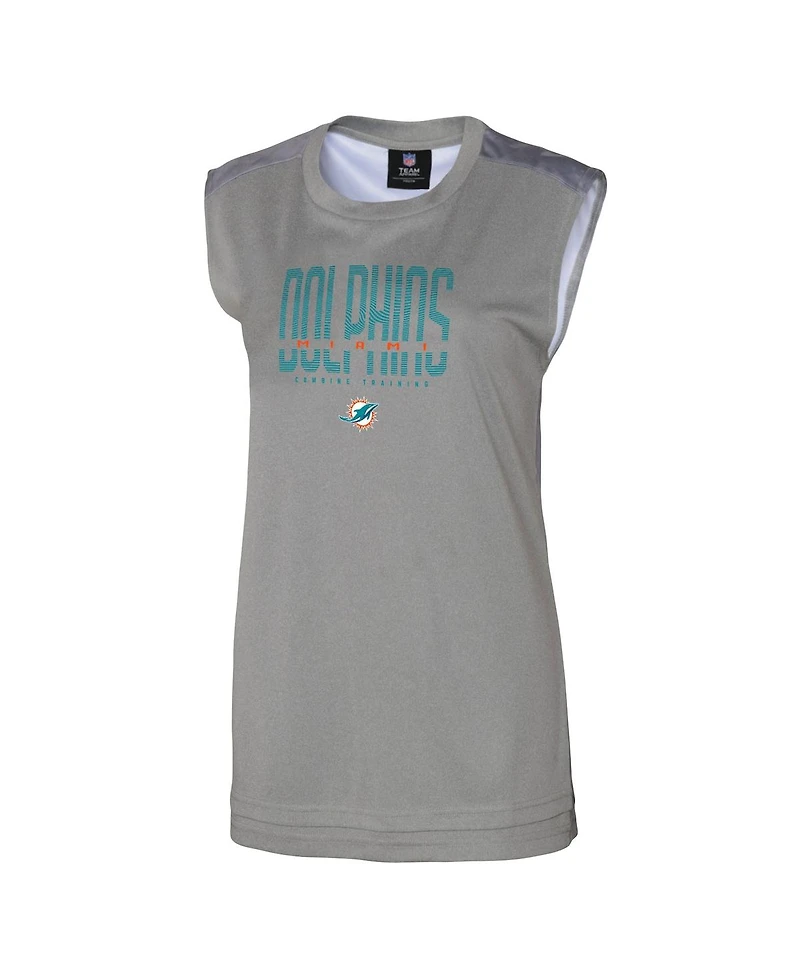 Women's Gray Miami Dolphins No Sweat Tank Top