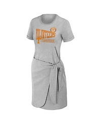 Women's Wear by Erin Andrews Heather Gray Tennessee Volunteers Knotted T-shirt Dress