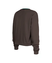 Women's New Era Brown Cleveland Browns Thermal Crop Long Sleeve T-shirt