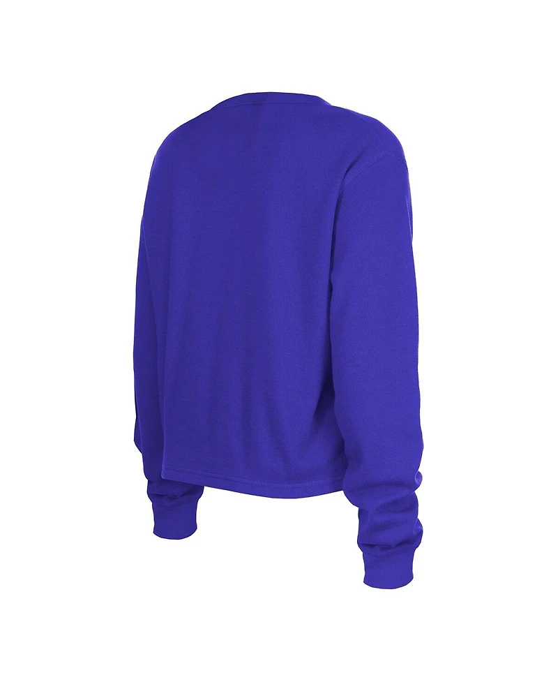 Women's New Era Purple Baltimore Ravens Thermal Crop Long Sleeve T-shirt