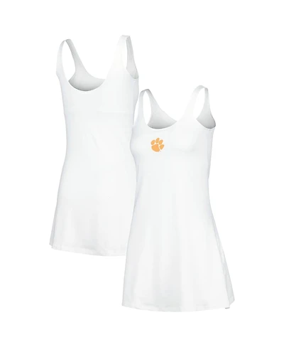 Women's ZooZatz White Clemson Tigers Logo Scoop Neck Dress