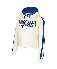 Women's Colosseum Cream Florida Gators Perfect Date Cropped Pullover Hoodie