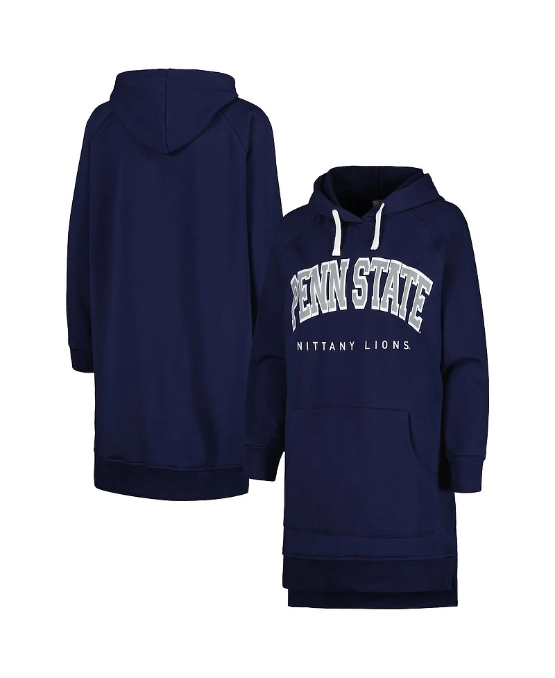Women's Gameday Couture Navy Penn State Nittany Lions Take a Knee Raglan Hooded Sweatshirt Dress
