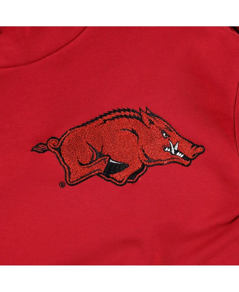 Women's Gameday Couture Cardinal, Black Arkansas Razorbacks Matchmaker Diagonal Cowl Pullover Hoodie