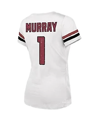 Women's Fanatics Kyler Murray White Distressed Arizona Cardinals Fashion Player Name and Number V-Neck T-shirt